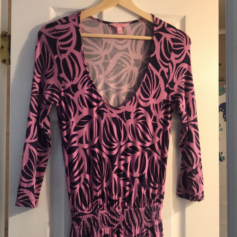 Lilly Pulitzer 3/4 Sleeved Stretch Maxi Dress Sz S